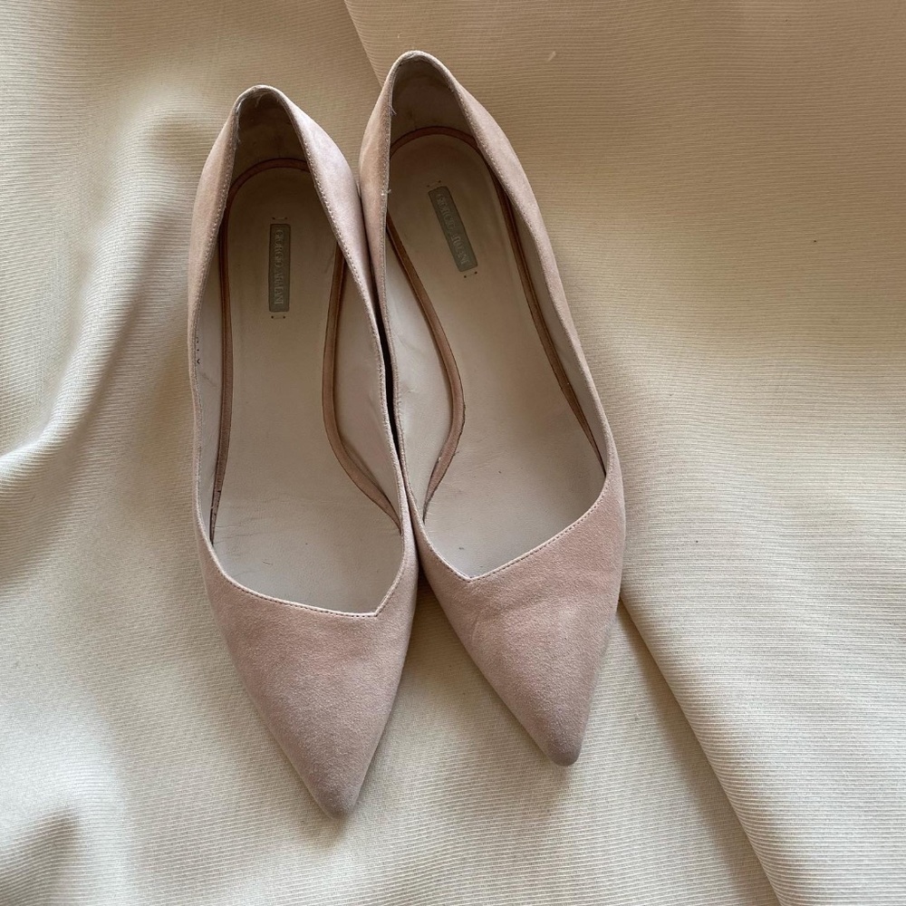 Armani Ballet Pink Suede Flats, size 38.5